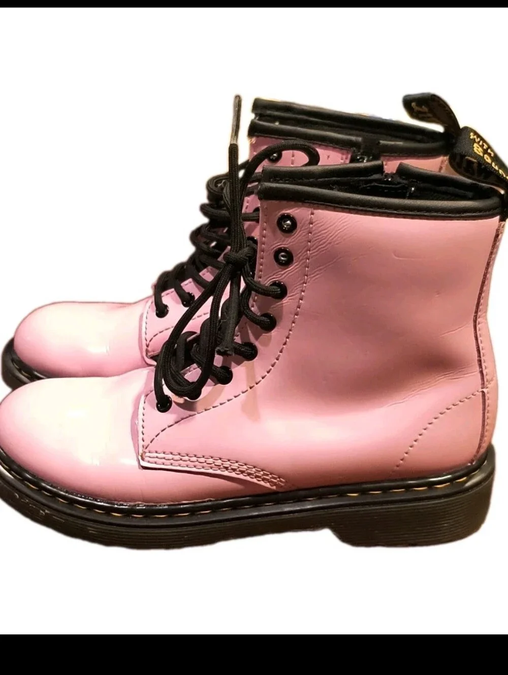 ​Dr. Martens 1460 J Pink Patent Leather Ankle Boots Youth Kids Size 3 US Wmns 5